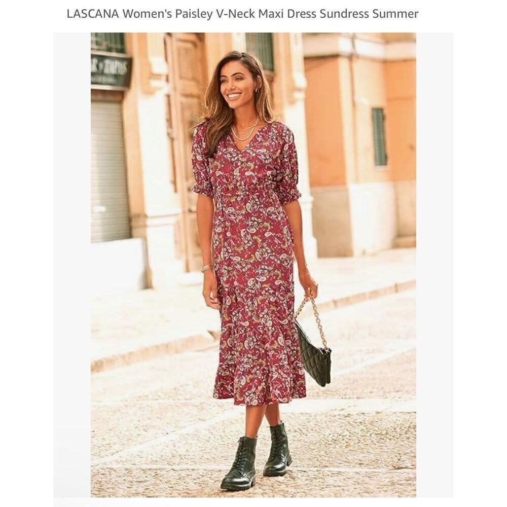 Lascana NWT Rust paisley print maxi summer sundress 4